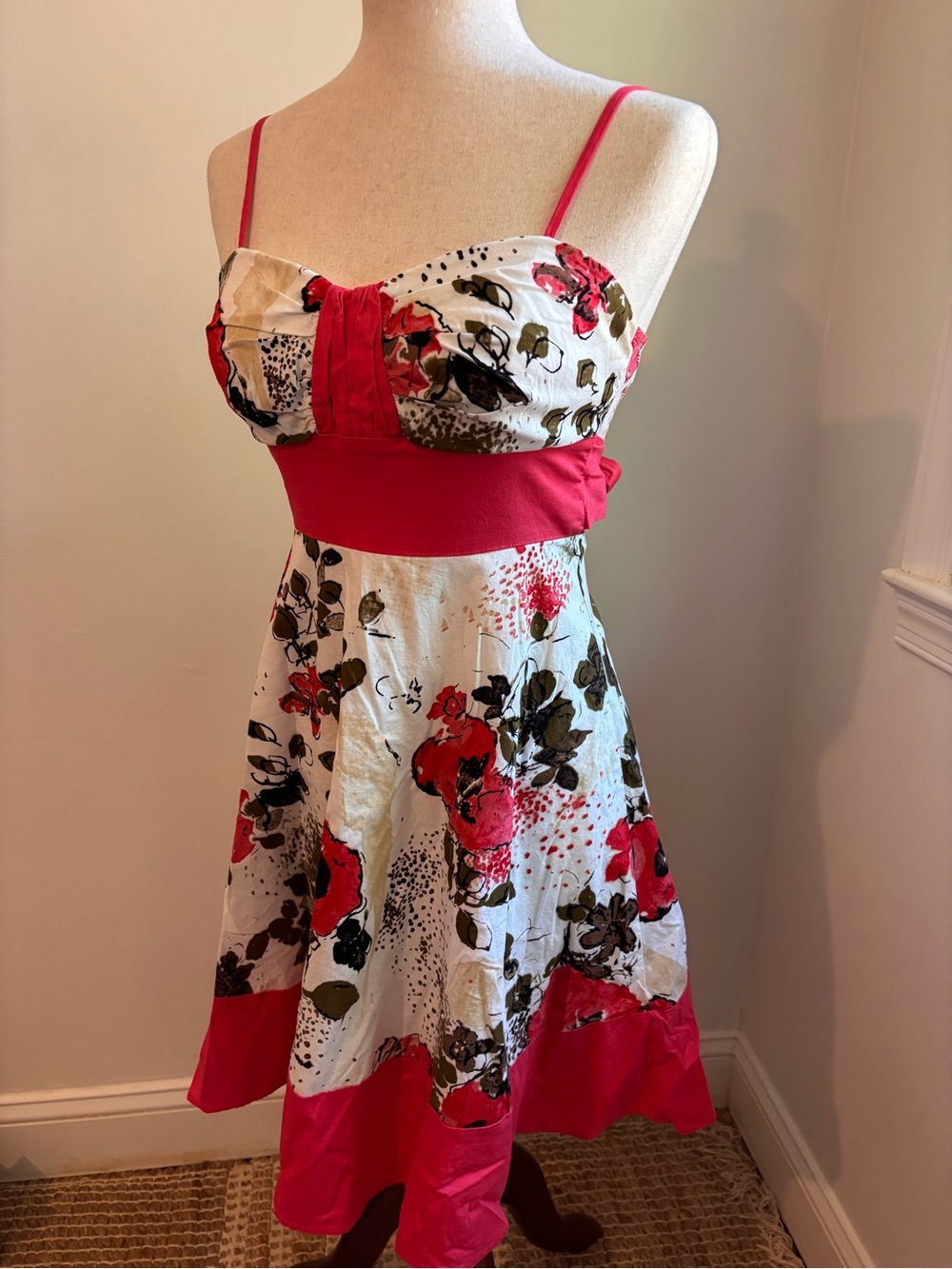 My Michelle Floral Fit & Flare Dress Size 3 Pop Art Garden Party Y2K
